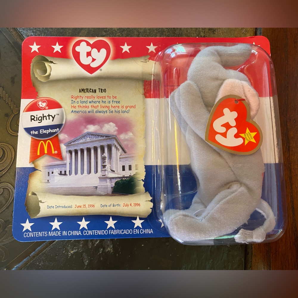 Ty Beanie Baby Righty the Elephant